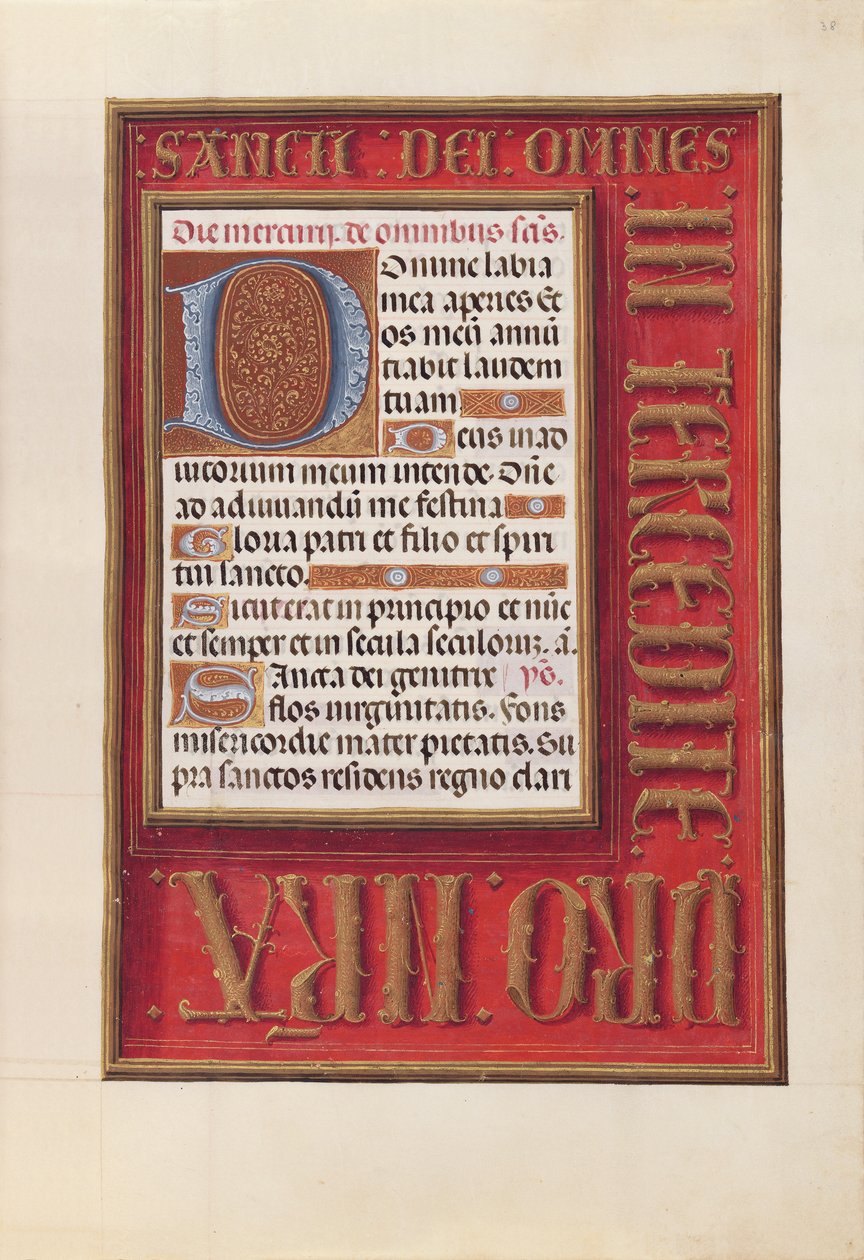 Ore della Regina Isabella la Cattolica, Regina di Spagna: Fol. 38r, c. 1500 da Master of the First Prayerbook of Maximillian