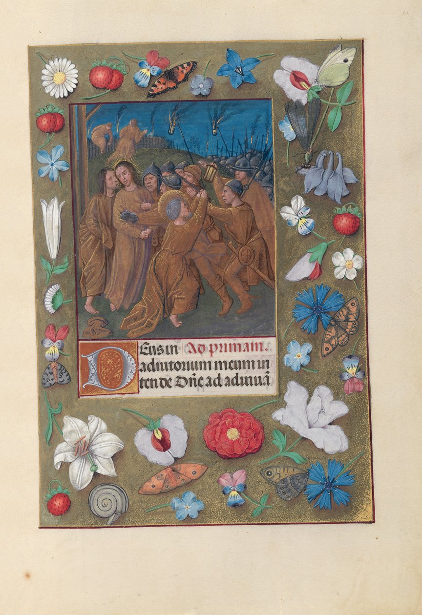 Ore della regina Isabella la Cattolica, regina di Spagna:  Fol. 61r, Bacio di Giuda da Master of the First Prayerbook of Maximillian