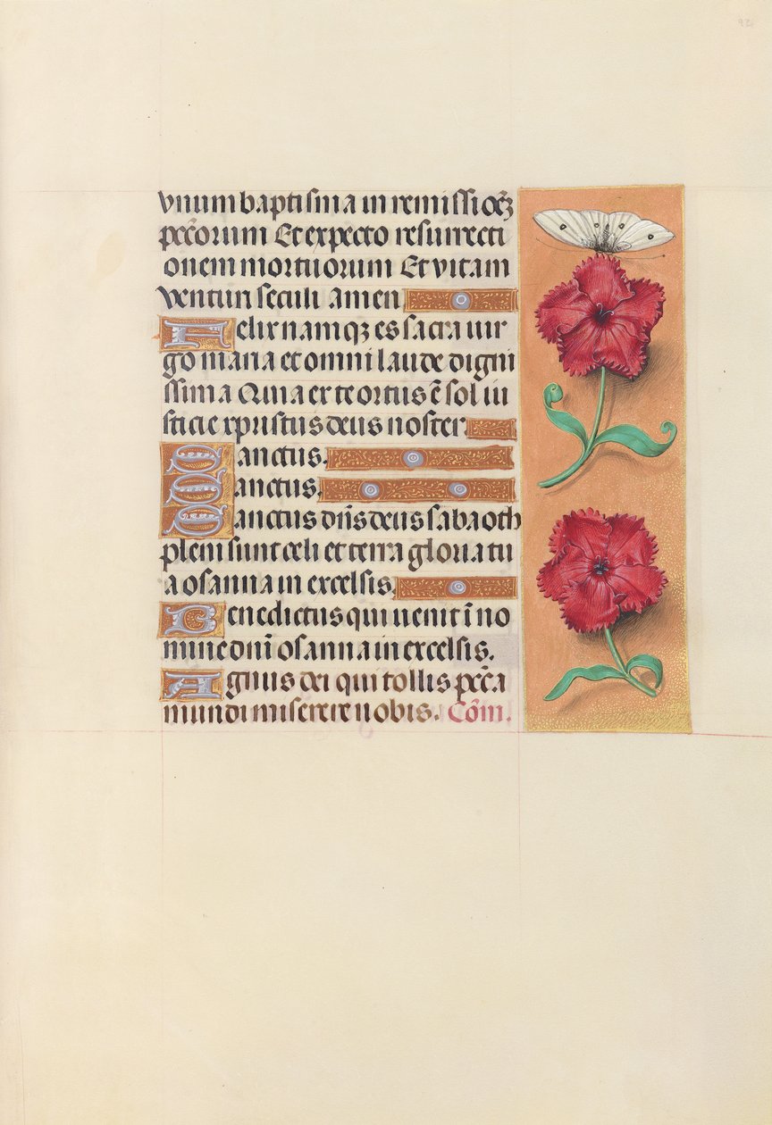 Ore di Isabella la Cattolica, regina di Spagna: Fol. 92r da Master of the First Prayerbook of Maximillian
