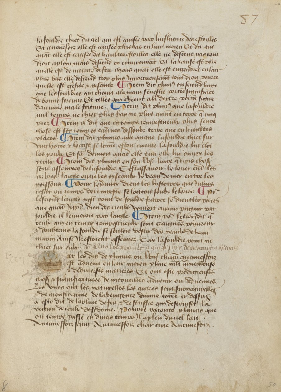 P iniziale storicizzata: diluvio di rospi, raganelle e parassiti da Master of the Geneva Boccaccio