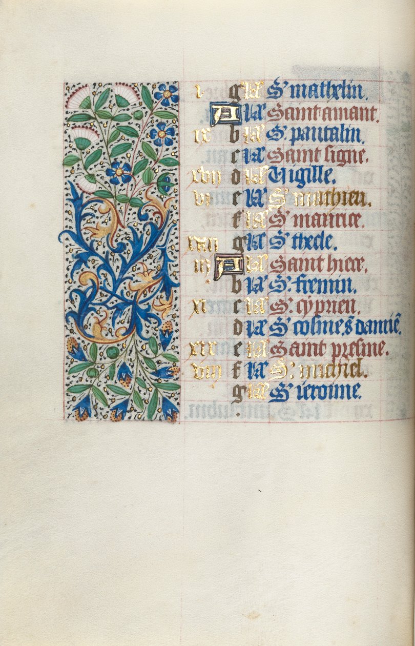 Libro delle Ore Uso di Rouen: fol. 9v, c. 1470 da Master of the Geneva Latini