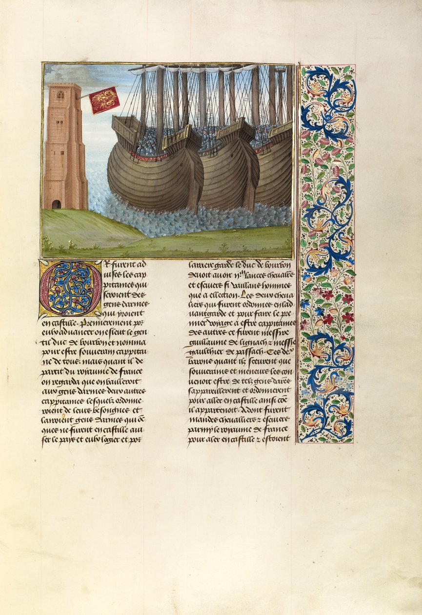 La flotta inglese nelle acque fiamminghe da Master of the Getty Froissart