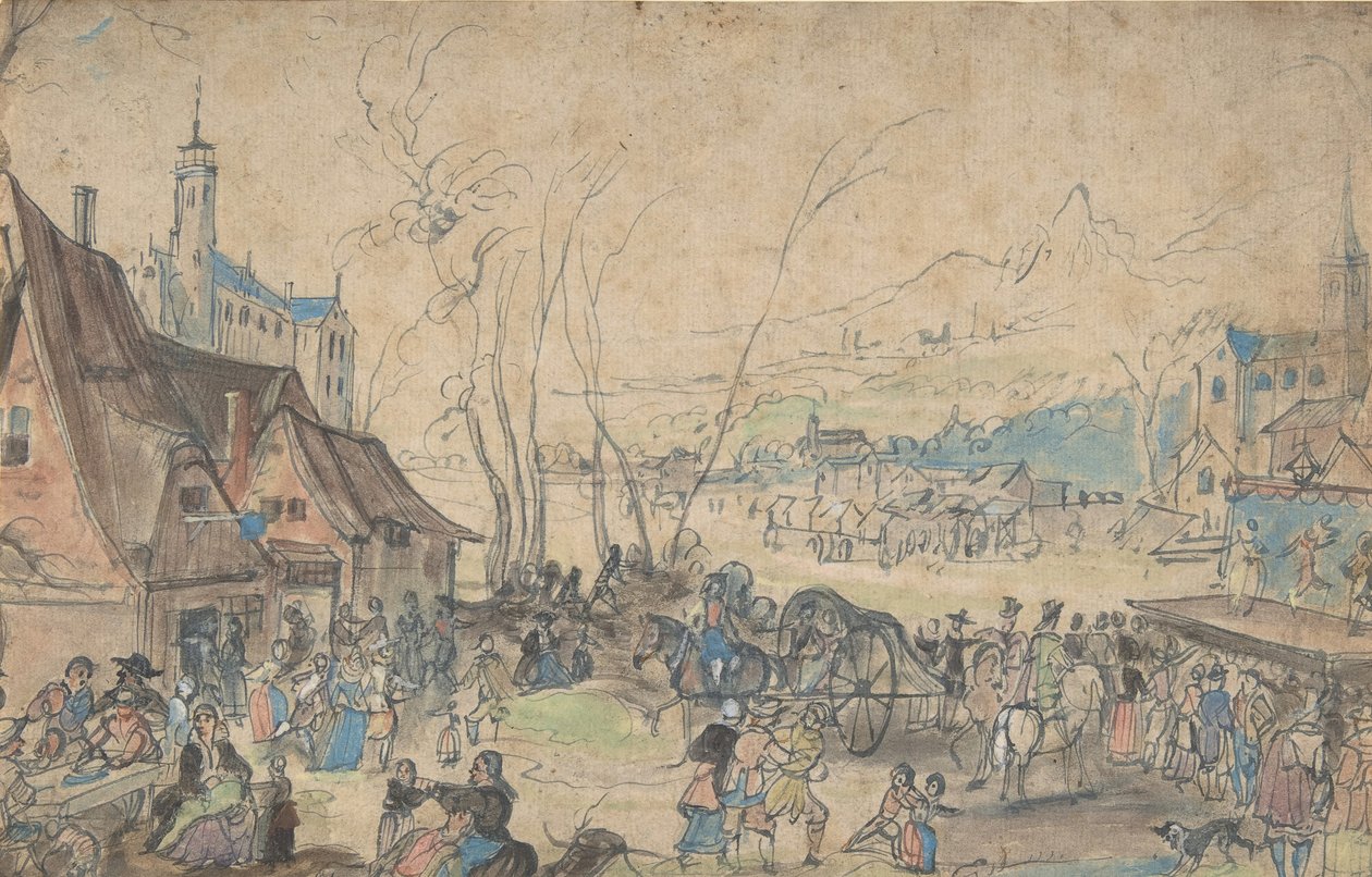 Fiera del villaggio (XVI secolo) da Master of the Hermitage Sketchbook