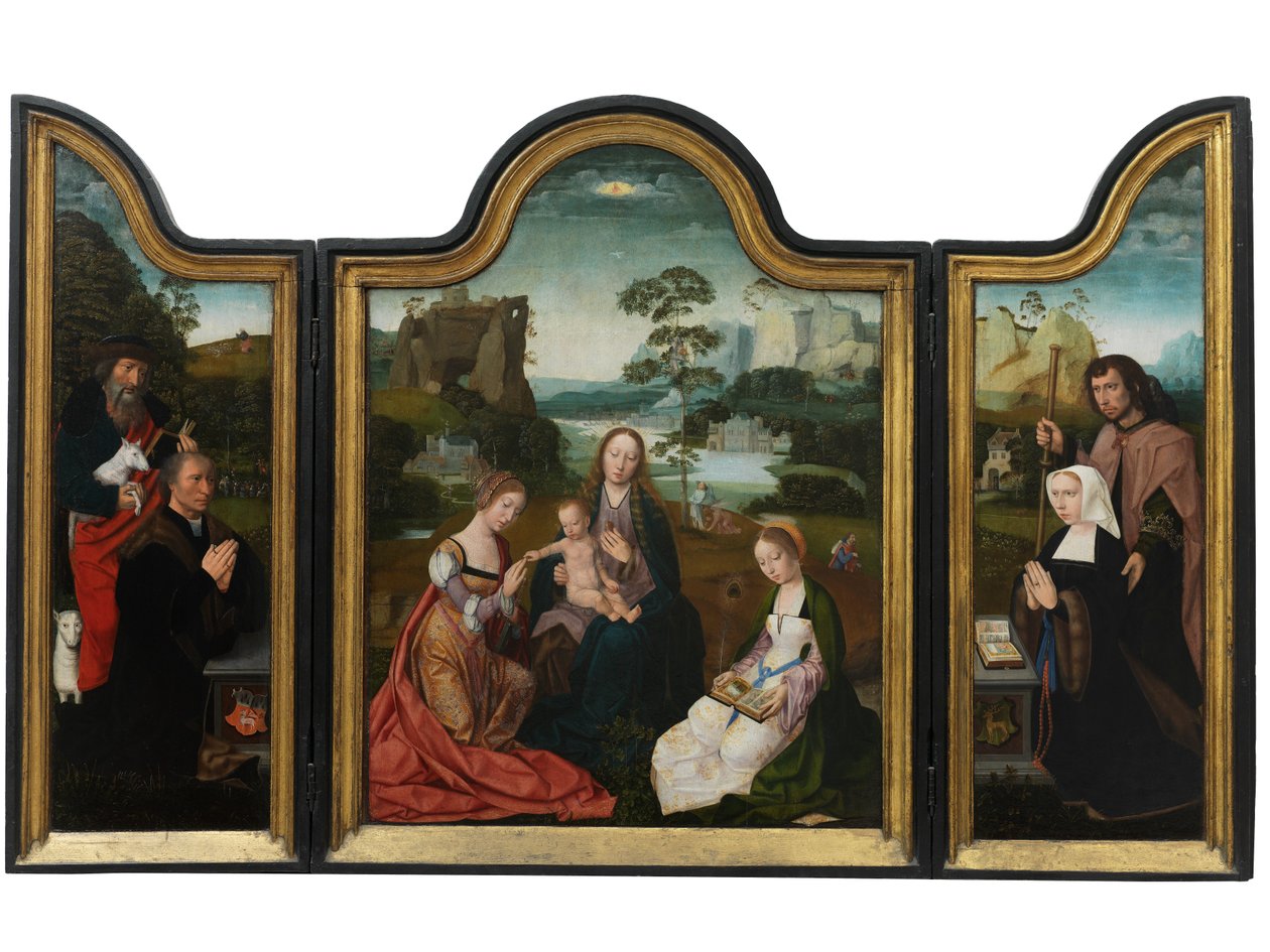 Vergine e Bambino con Santa Caterina e Santa Barbara, c.1520-25 da Master of the Holy Blood