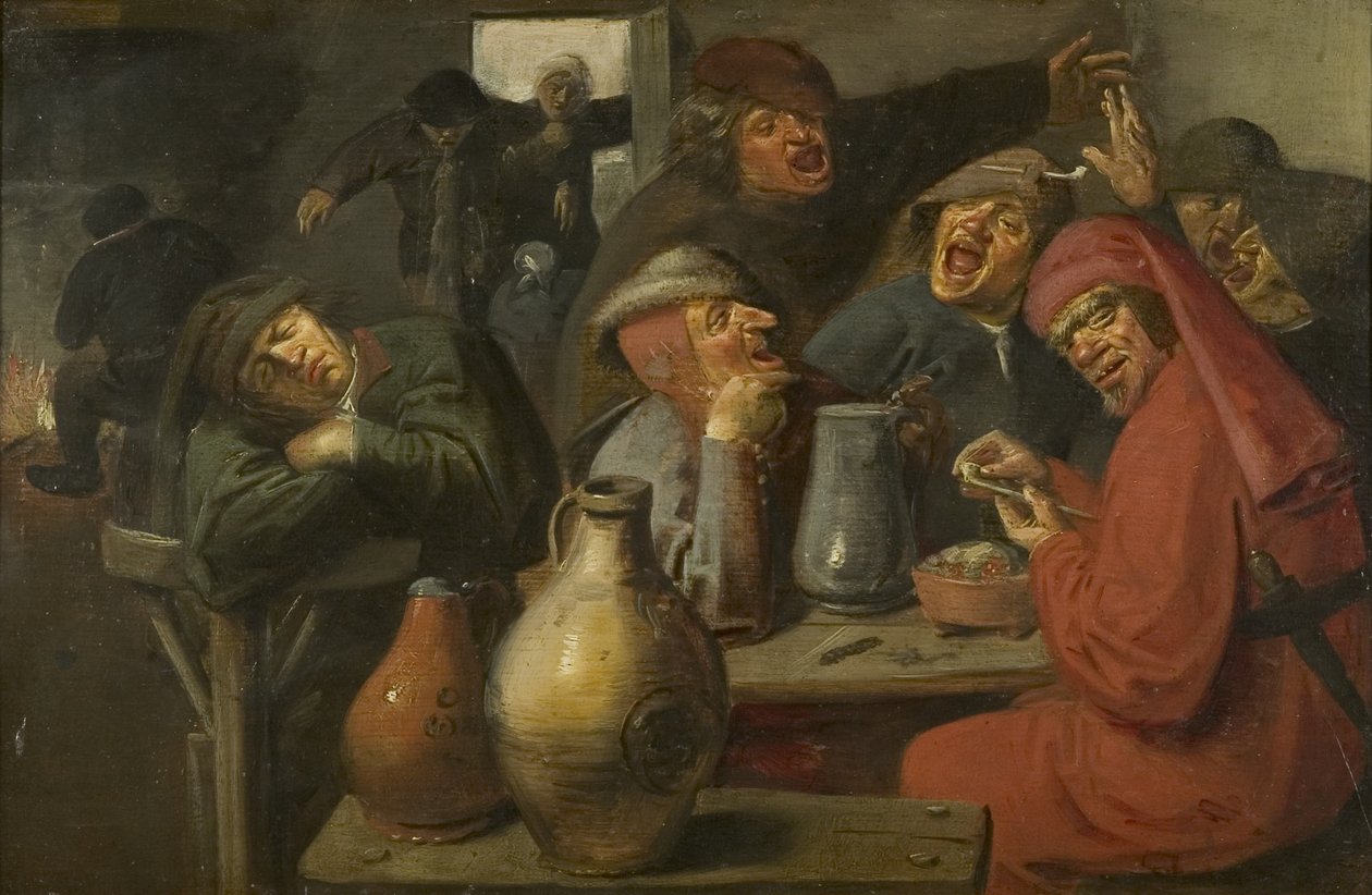 Interno di una taverna, contadini che festeggiano, c.1635 da Master of the Large Jar