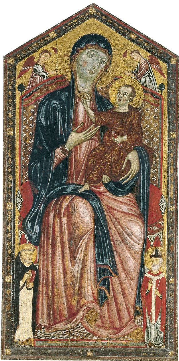 La Vergine e il Bambino in trono con i Santi Domenico, Martino e due Angeli da Master of the Magdalen