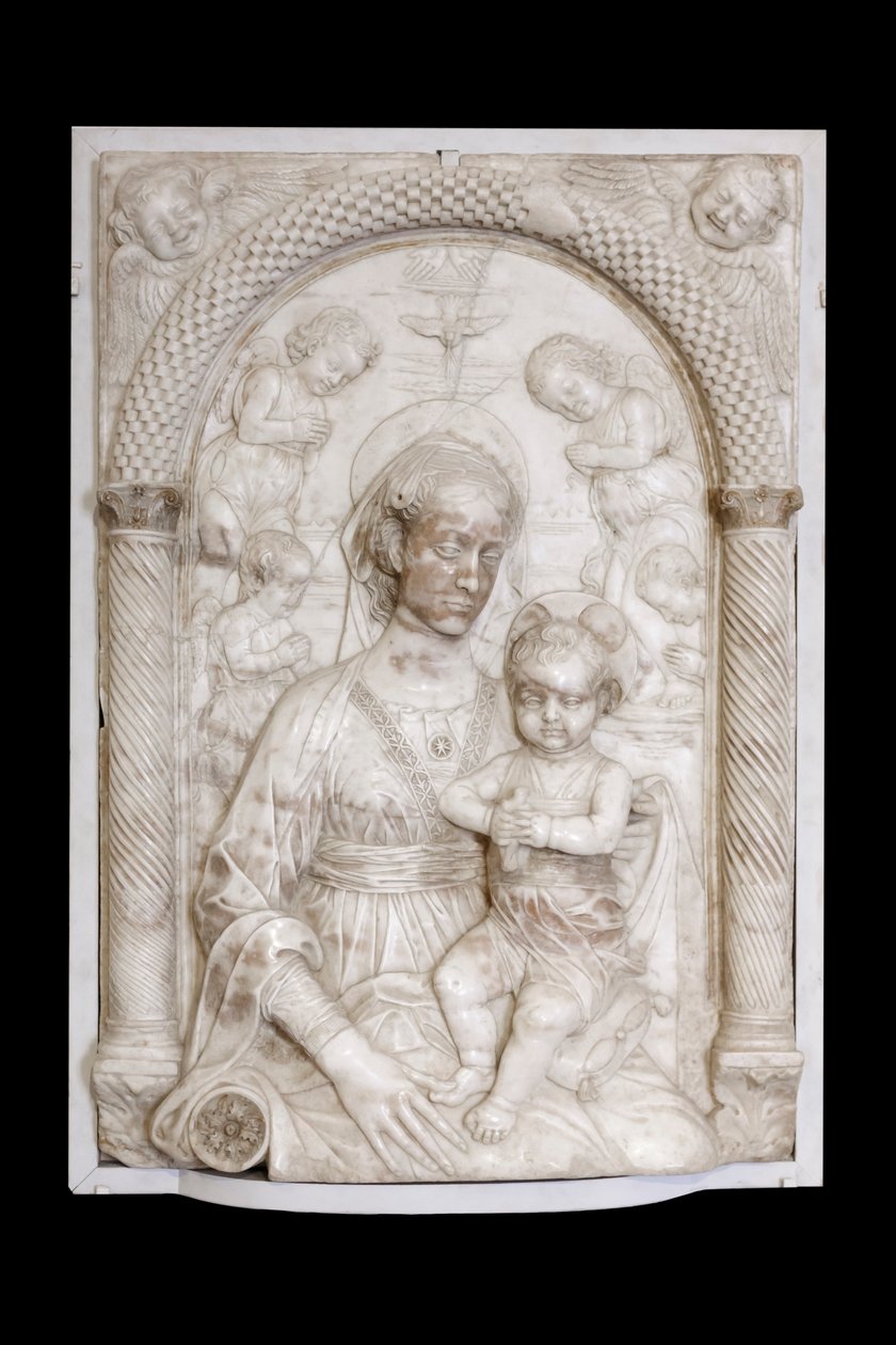 Madonna con bambino e angeli, c.1460 da Master of the Marble Madonnas