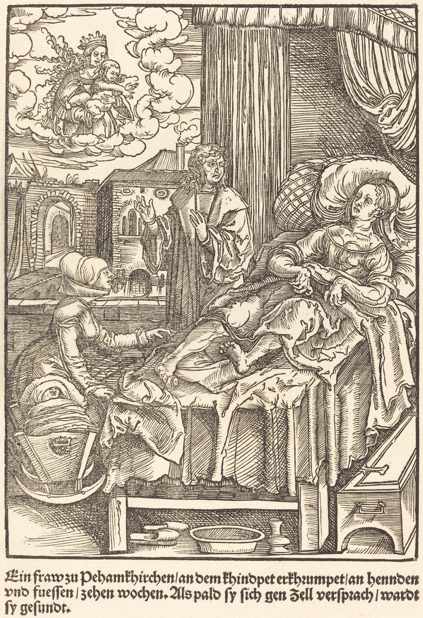 Una donna a Peham Kirchen da Master of the Miracles of Mariazell