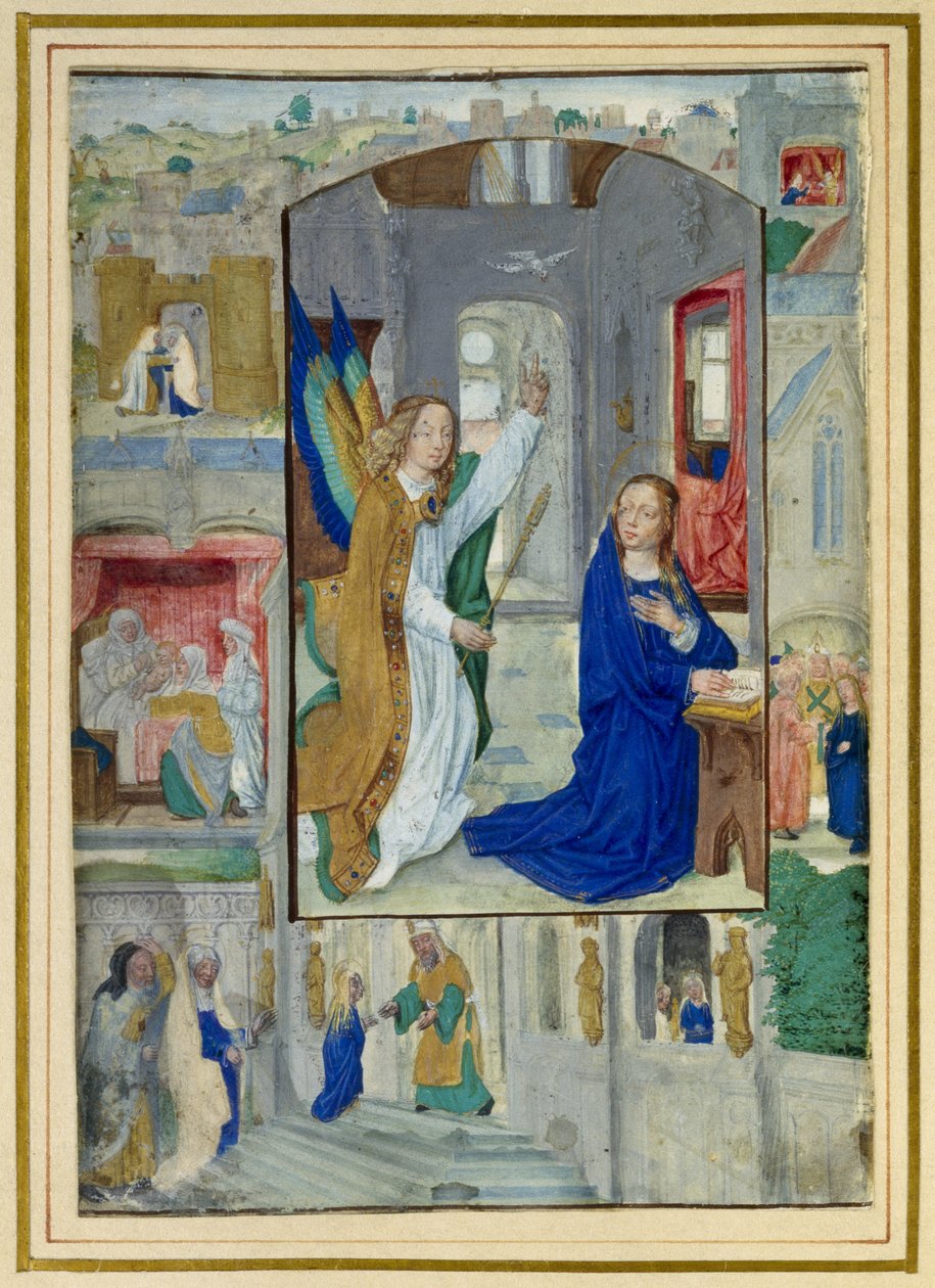Annunciazione, da un libro delle Ore da Master of the Prayerbook