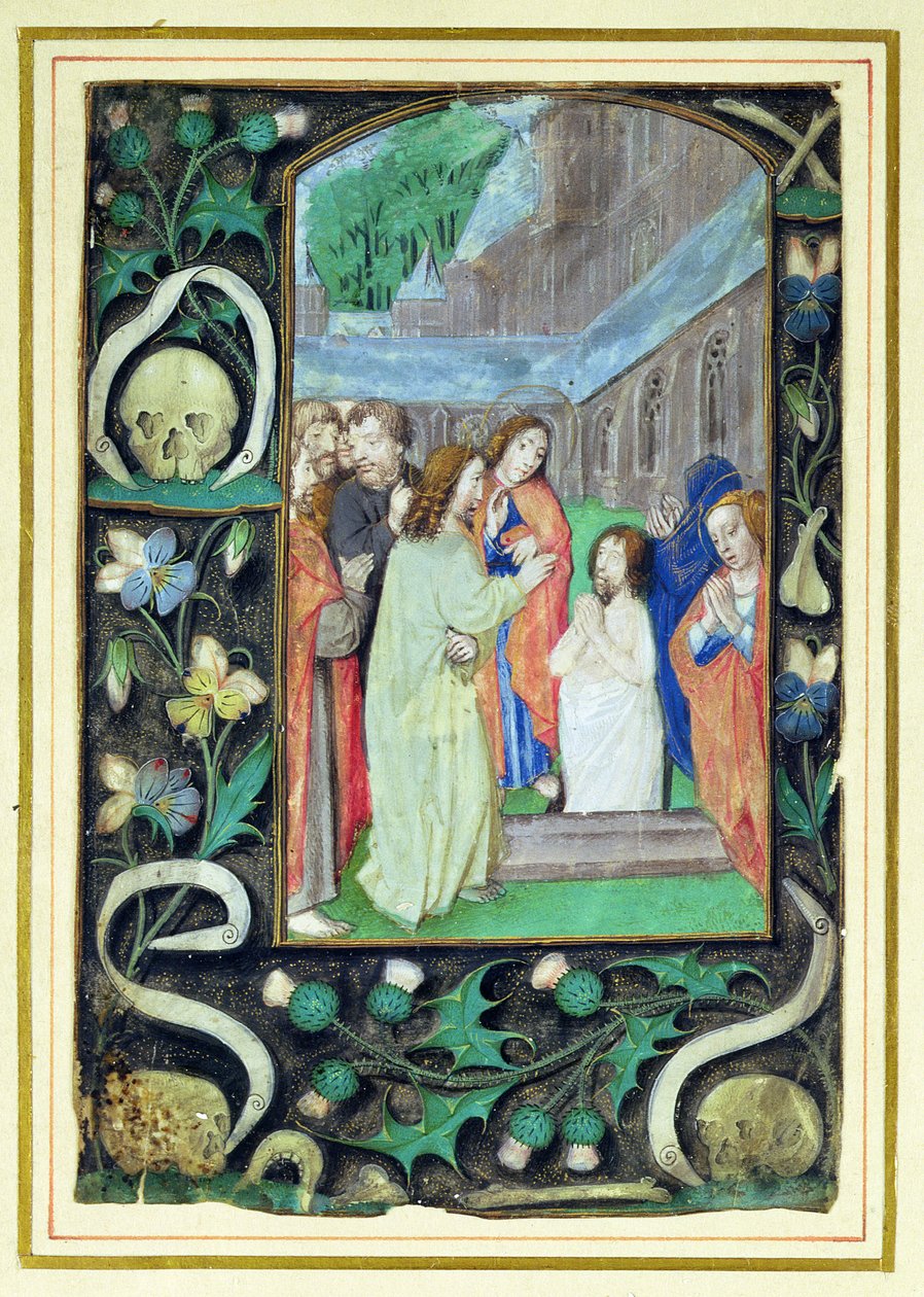 La resurrezione di Lazzaro, da un libro delle Ore da Master of the Prayerbook