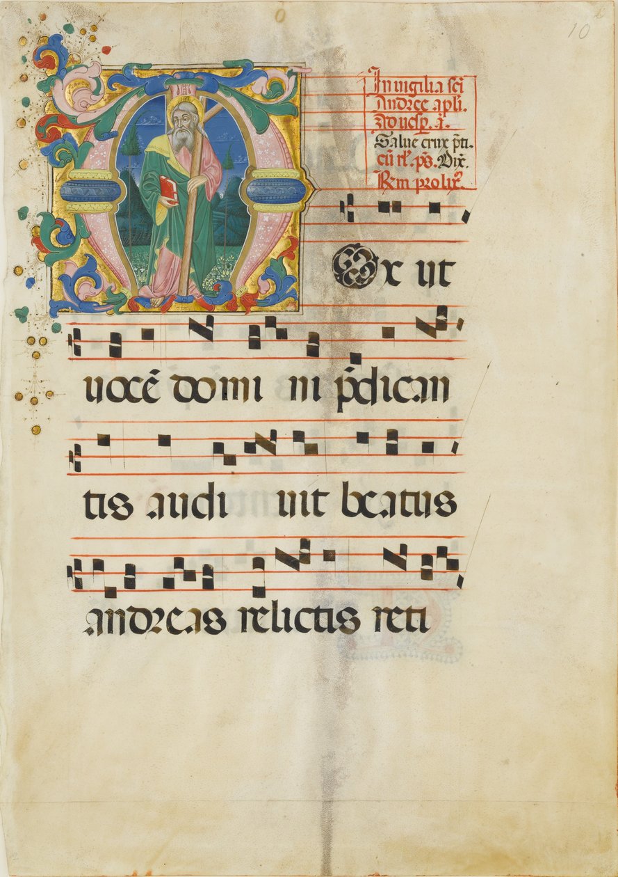 Foglio di manoscritto con la festa di Sant
