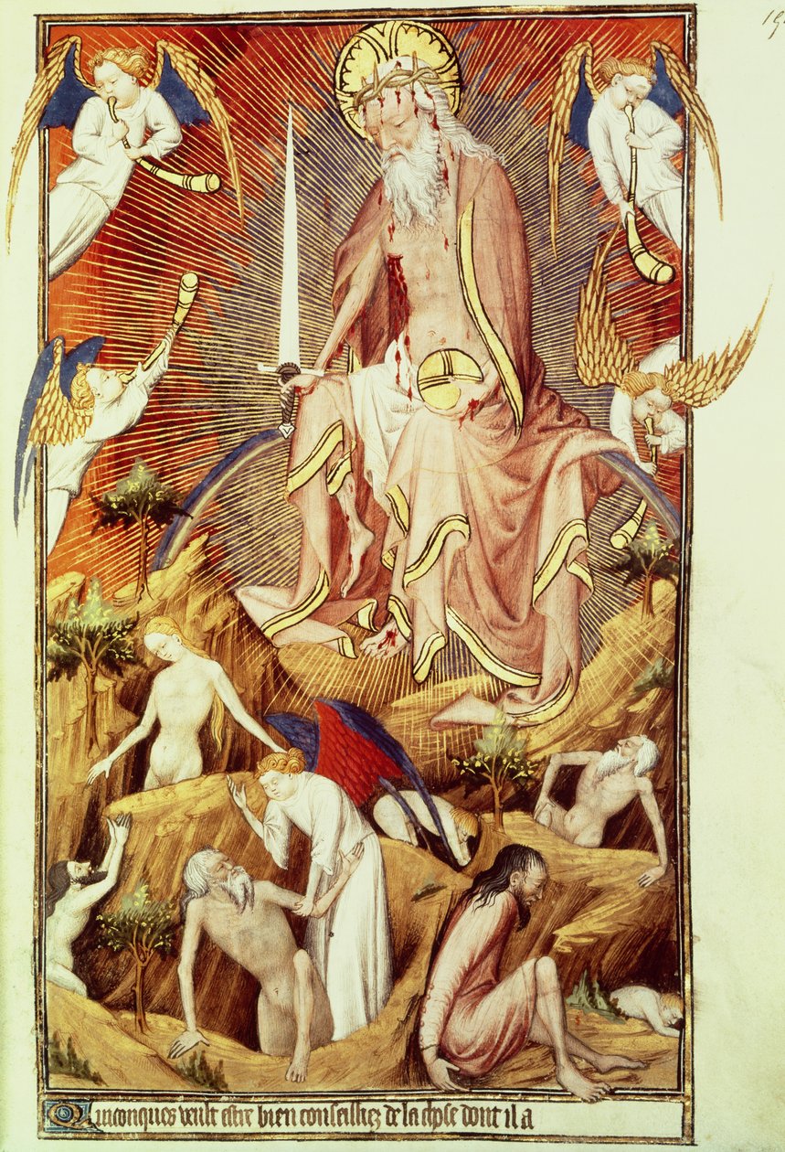 Ms Lat. 9471 f.194 Il Giudizio Universale, dalle Grandes Heures de Rohan, c.1418-25 da Master of the Rohan Hours