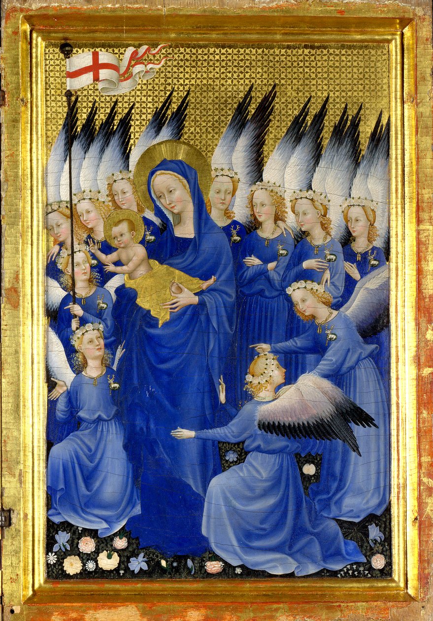 Vergine e Bambino con angeli (Pannello interno destro del Dittico di Wilton) da Master of the Wilton Diptych