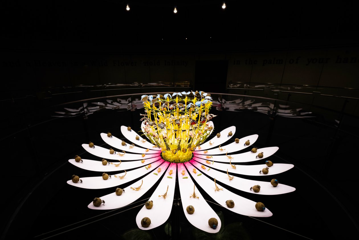 Equinox, 2021 (Acrilico, Circuito elettrico, Idraulica, Lacca, Motore, Vernice, Resina riciclata, Acciaio) da Mat Collishaw
