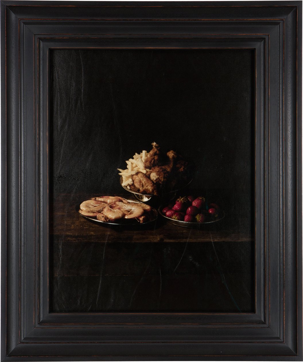 Ultimo pasto nel braccio della morte, John Wayne Gacy, 2012 (stampa a trasferimento digitale su pergamena di capra) da Mat Collishaw