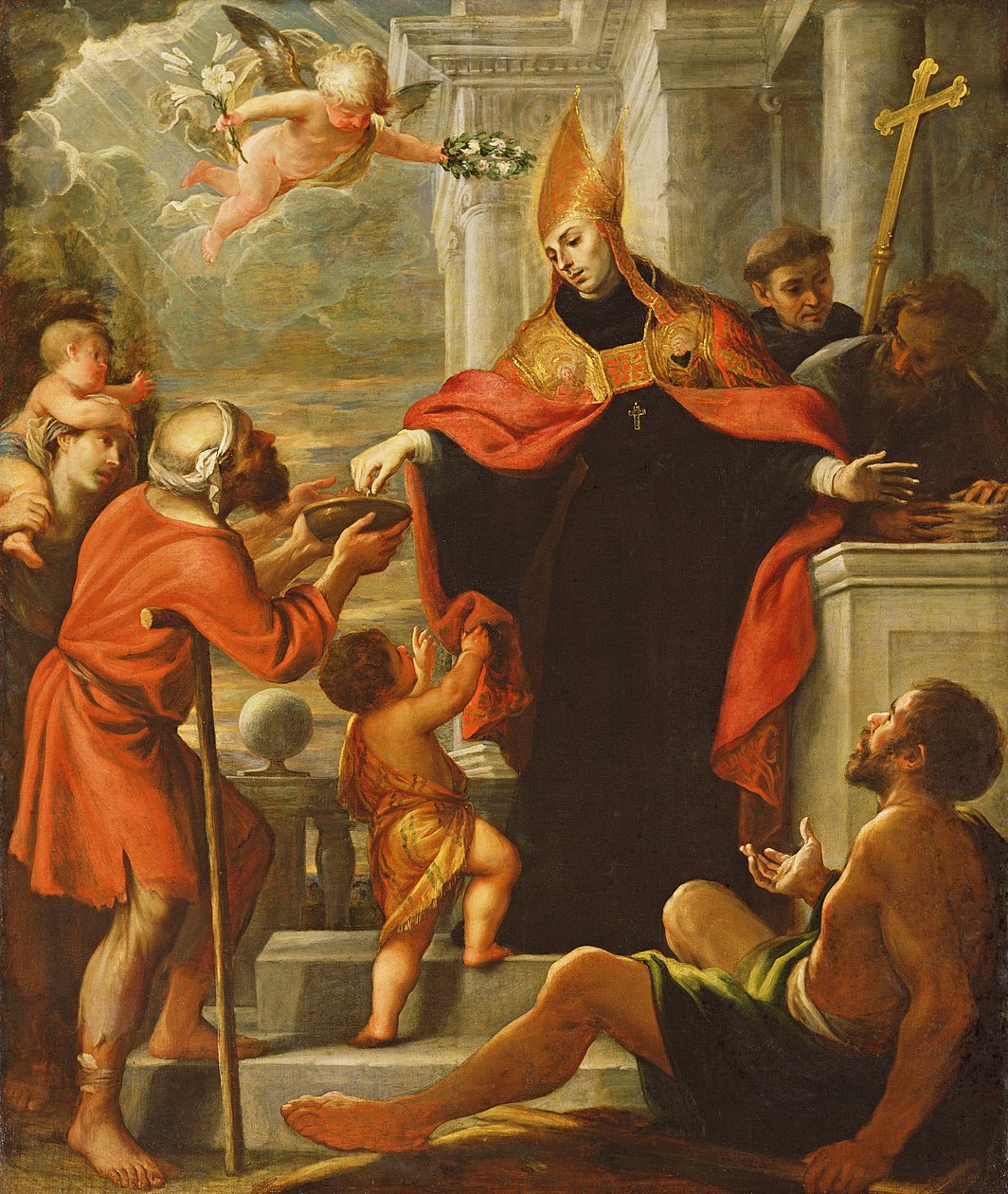 San Tommaso di Villanova distribuisce elemosine da Mateo Cerezo