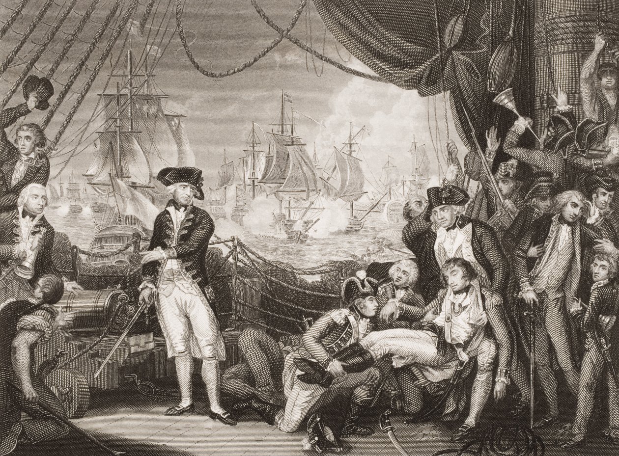 Scena sul Ponte della Queen Charlotte, 1 giugno 1794, illustrazione da 