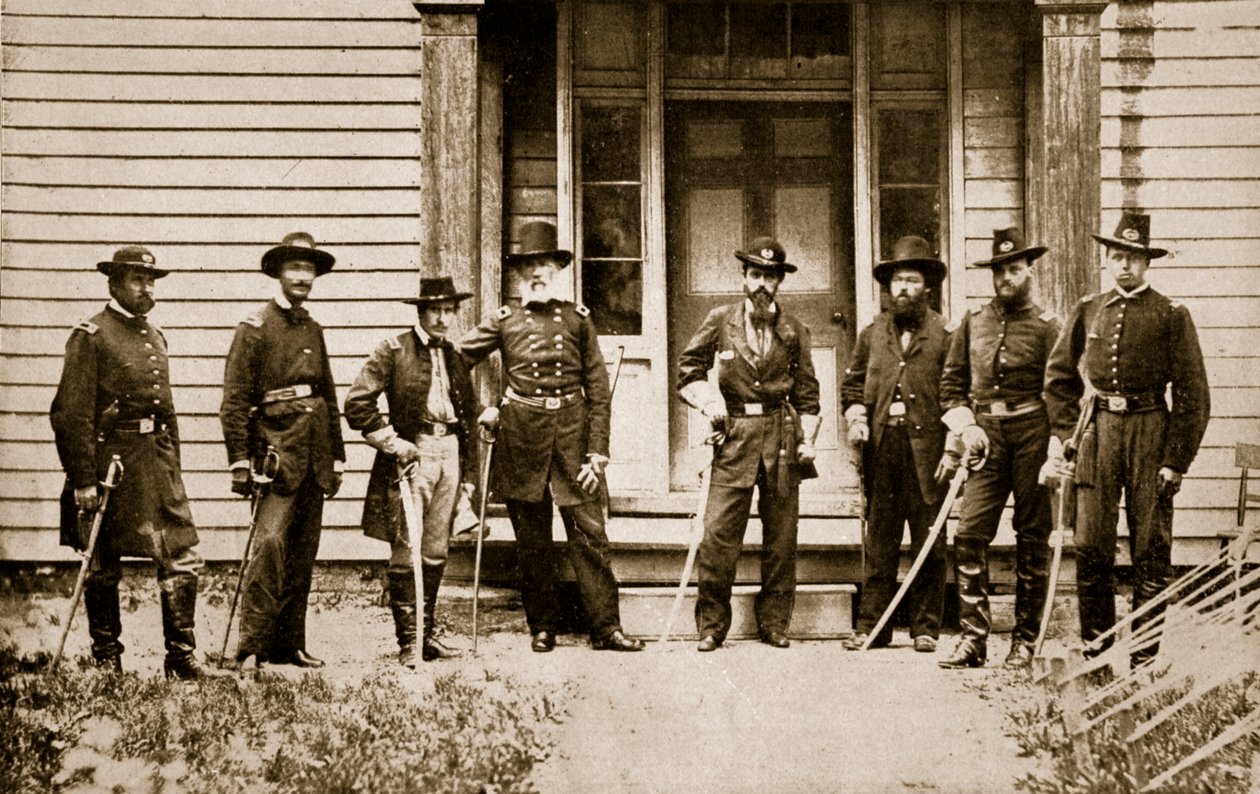 Generale E. V. Sumner e Staff, 1861-65 da Mathew B. Brady