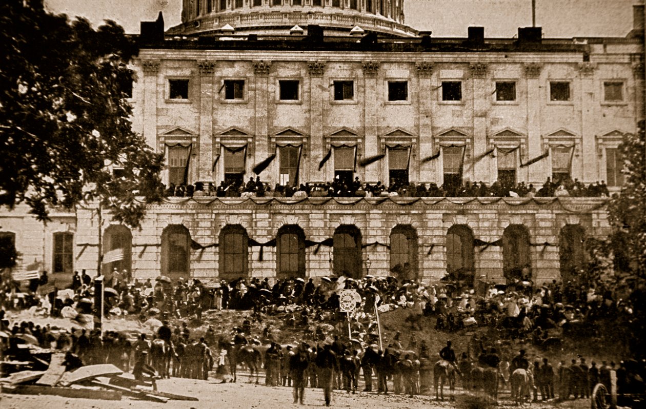 Visione del ritorno delle truppe dal Campidoglio a Washington, 1861-65 da Mathew B. Brady