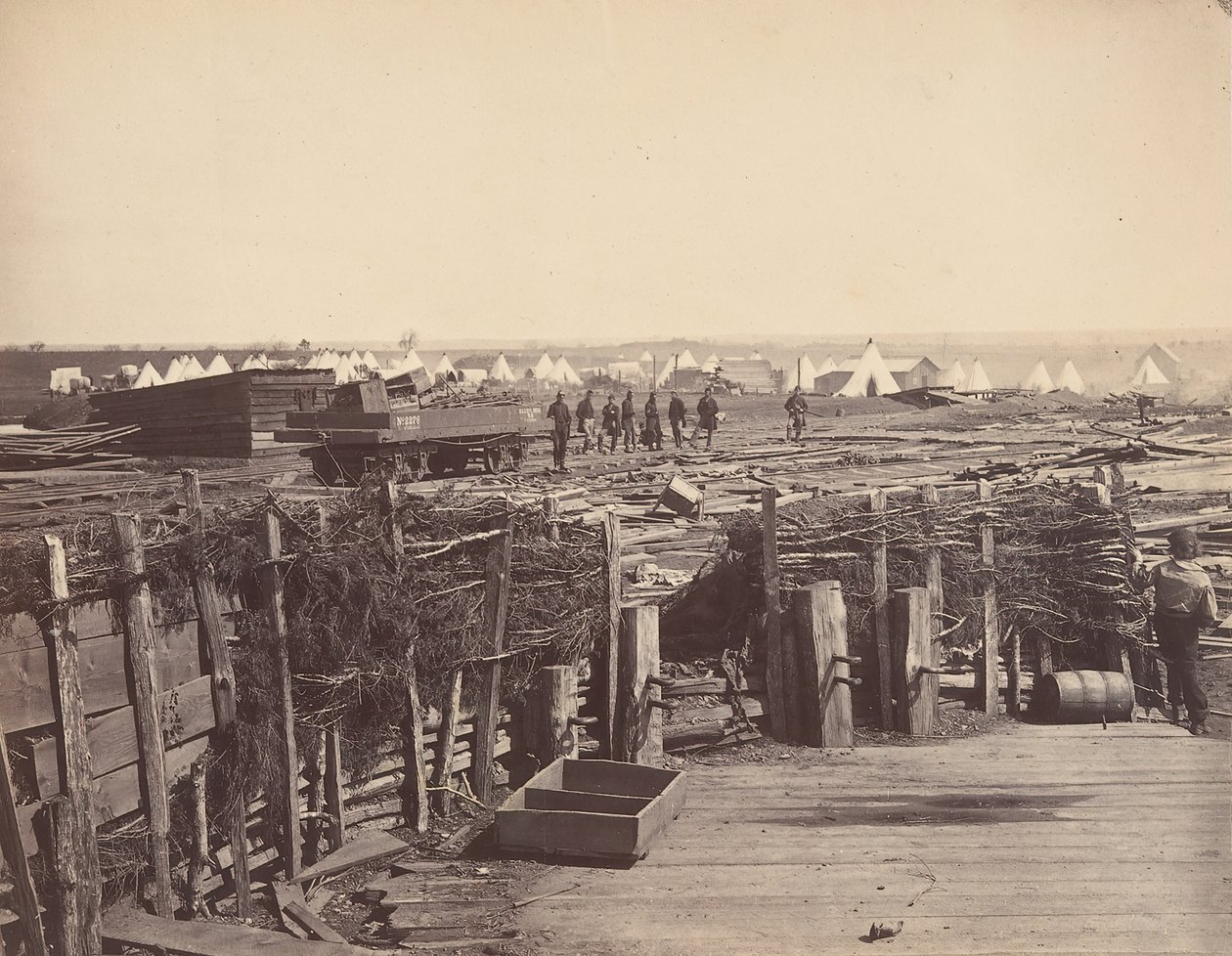 Fortificazioni, Manassas, occupate dal 13° Mass. da Mathew Brady