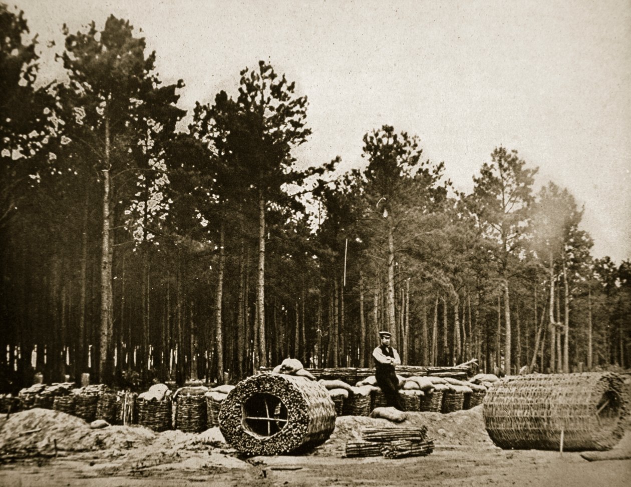 Costruzione di Gabbioni davanti a Petersburg, 1861-65 da Mathew B. Brady