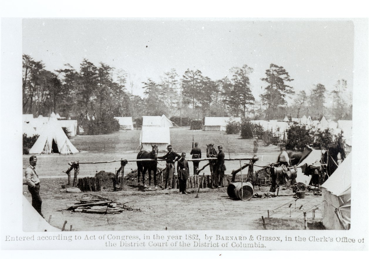 Quartier generale degli Yankee, campo Whinfield, 3 maggio 1862 da Mathew B. Brady