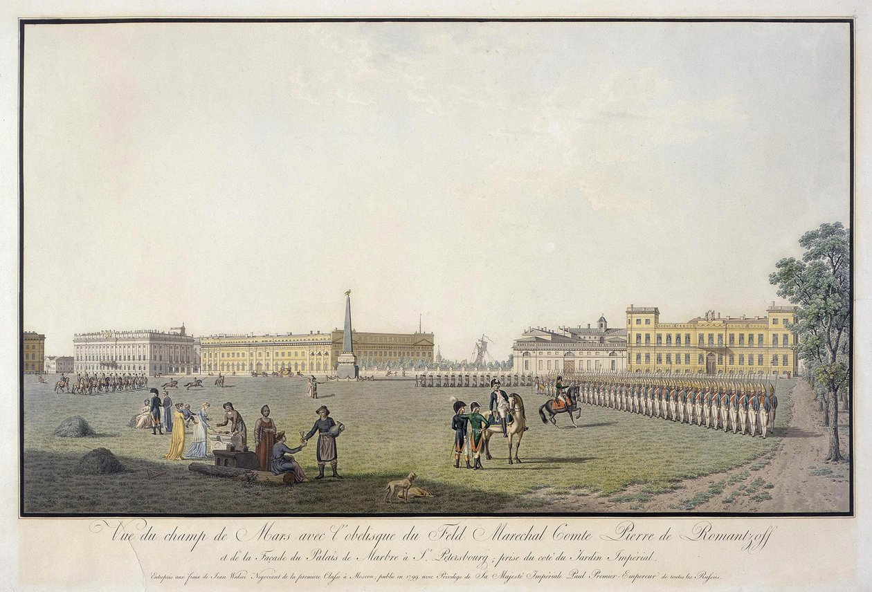 Veduta del Campo di Marte e del Palazzo di Marmo a San Pietroburgo da Mathias Gabriel Lory
