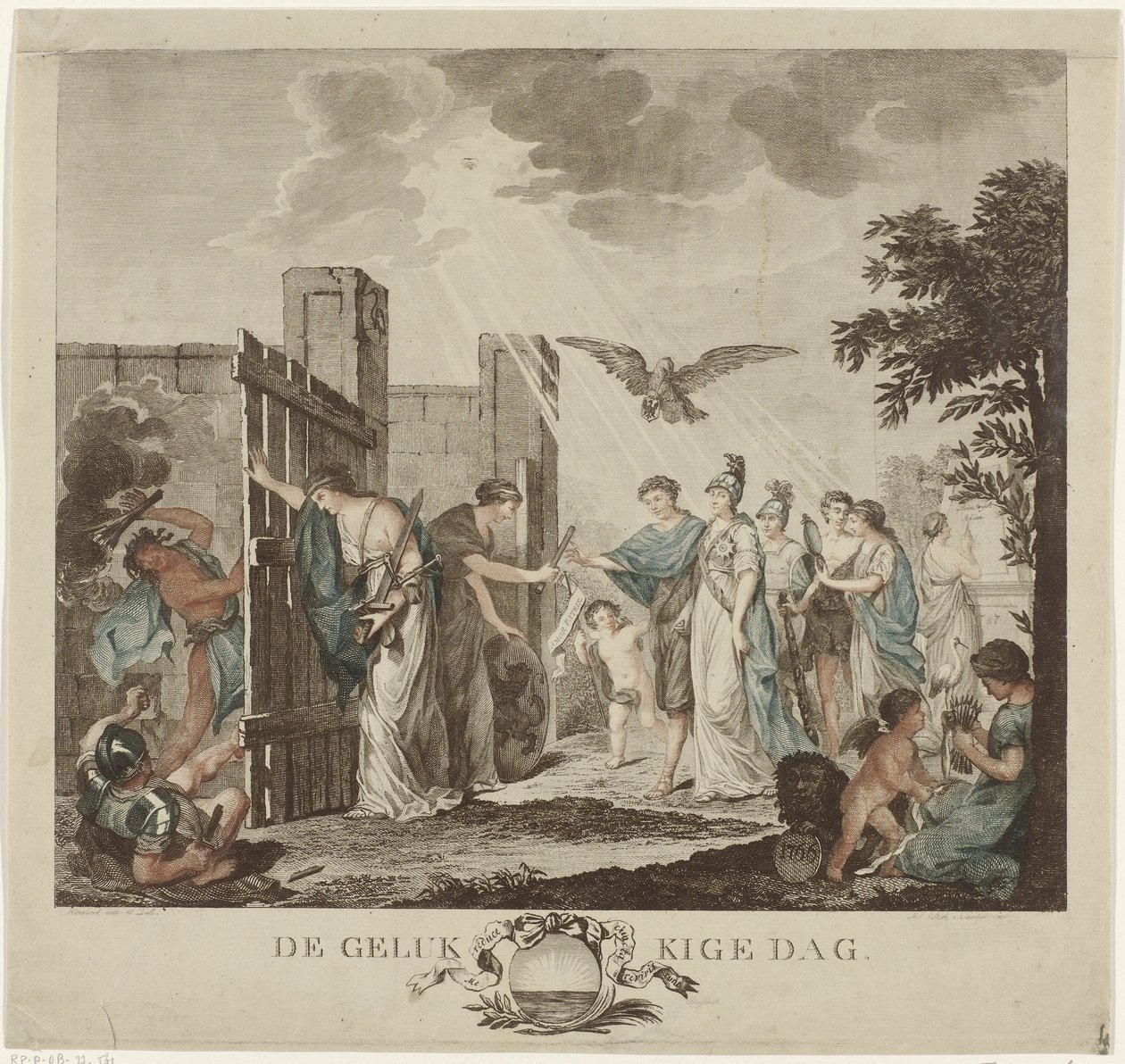 Allegoria del ripristino dello stadtholder Guglielmo V, 1787 da Mathias de Sallieth