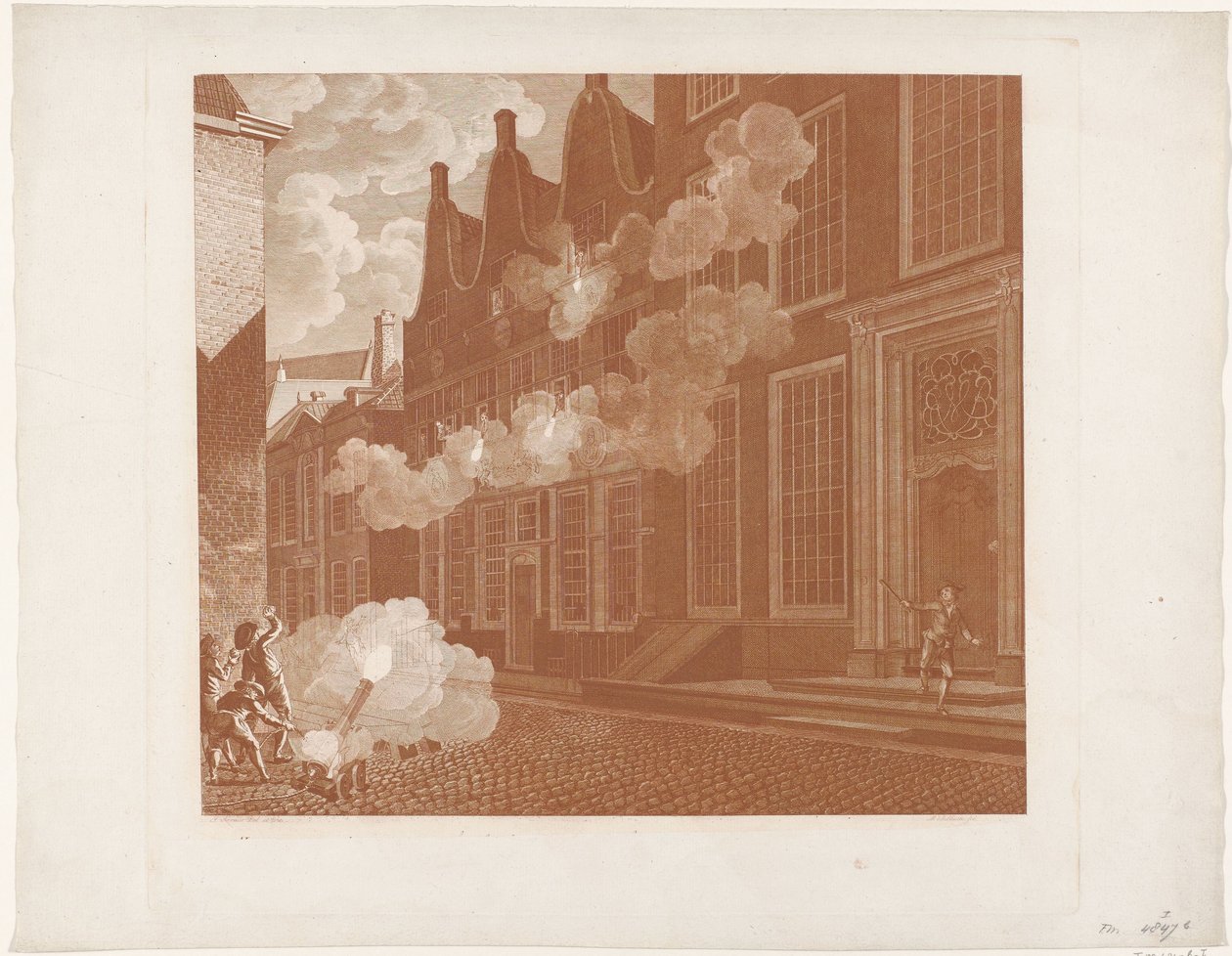 Bombardamento della casa di Lucas van Steveninck, 1787 da Mathias de Sallieth