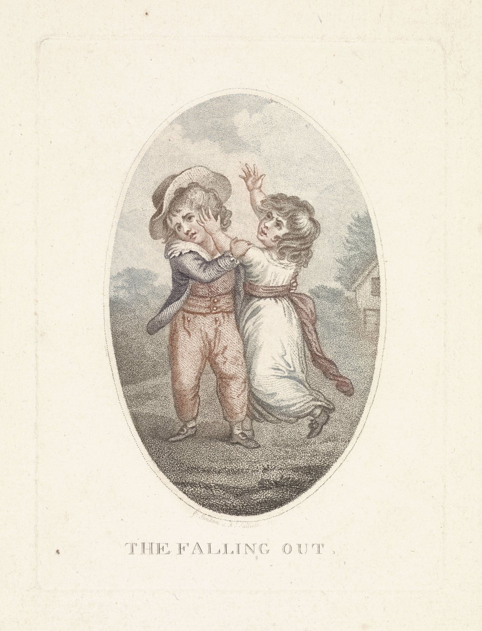 Bambino e bambina che si stuzzicano da Mathias de Sallieth