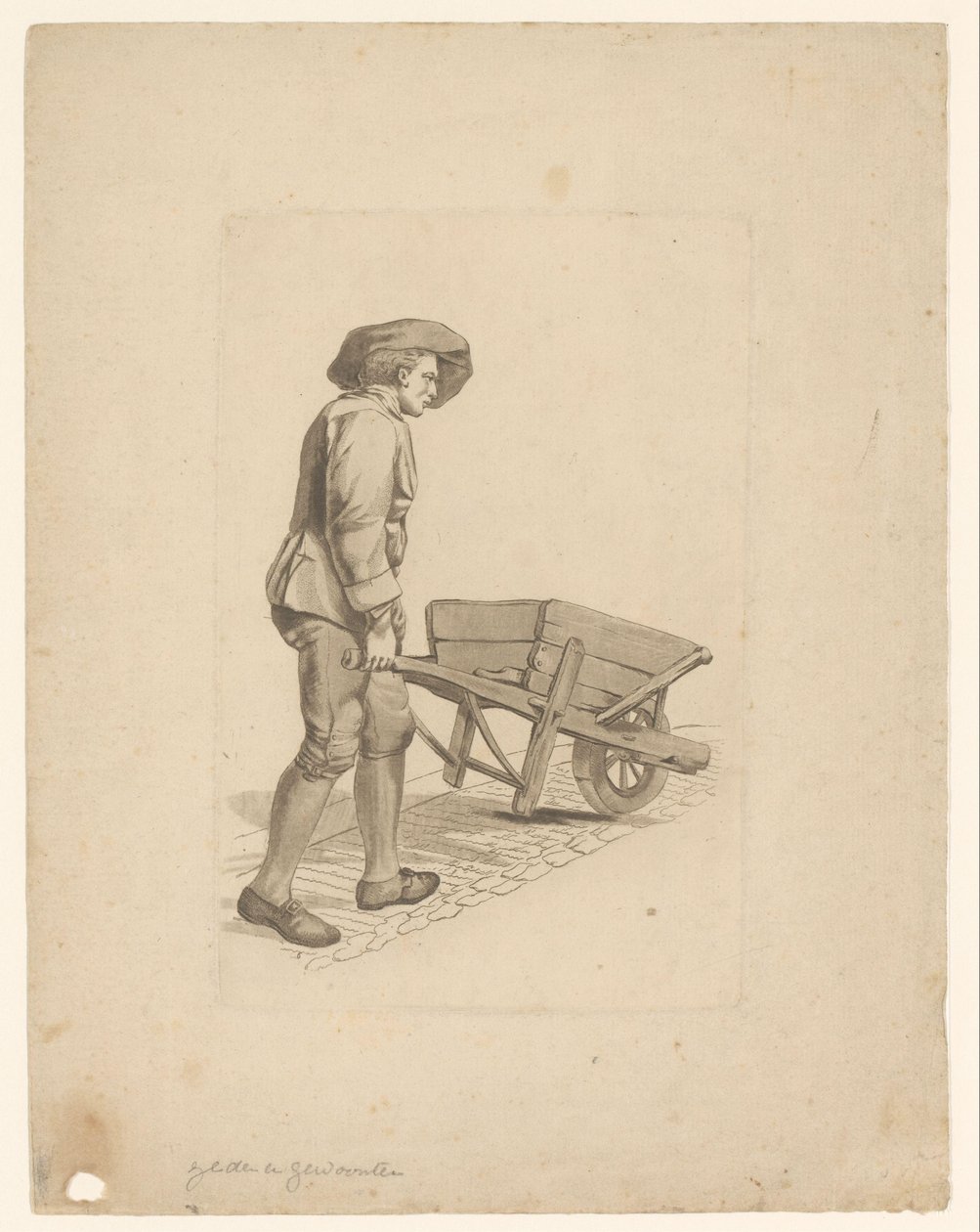 Uomo con carriola da Mathias de Sallieth