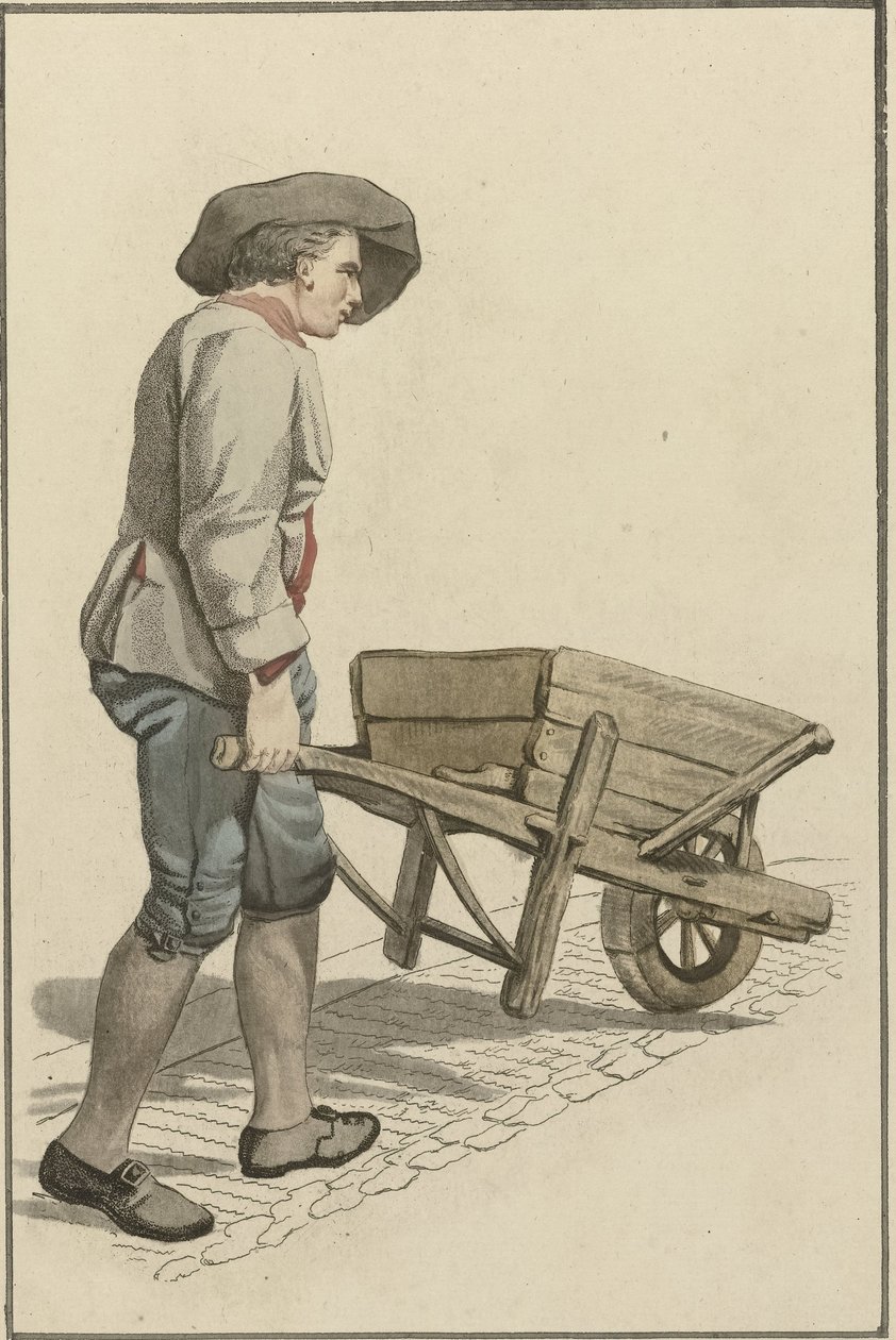 Uomo con carriola da Mathias de Sallieth