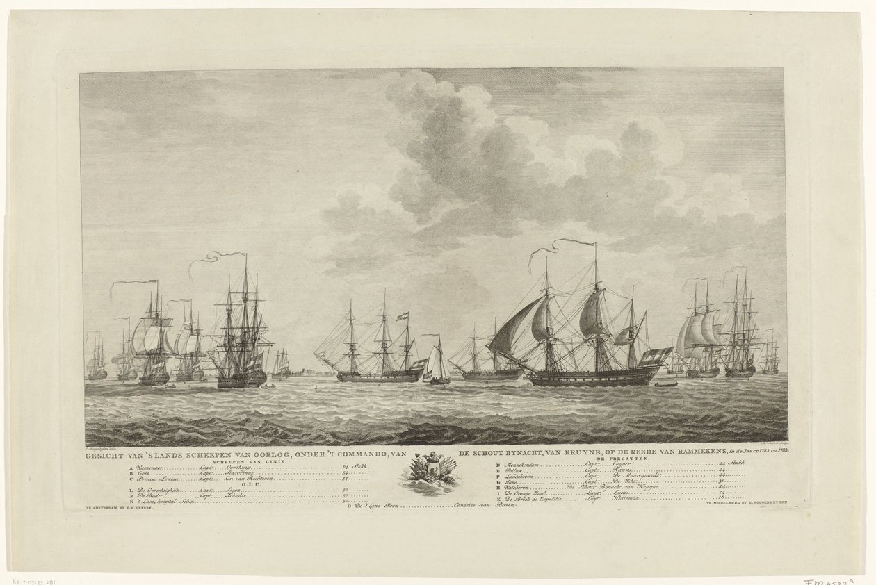 Flotta da guerra olandese davanti a Rammekens, 1782-1783 da Mathias de Sallieth