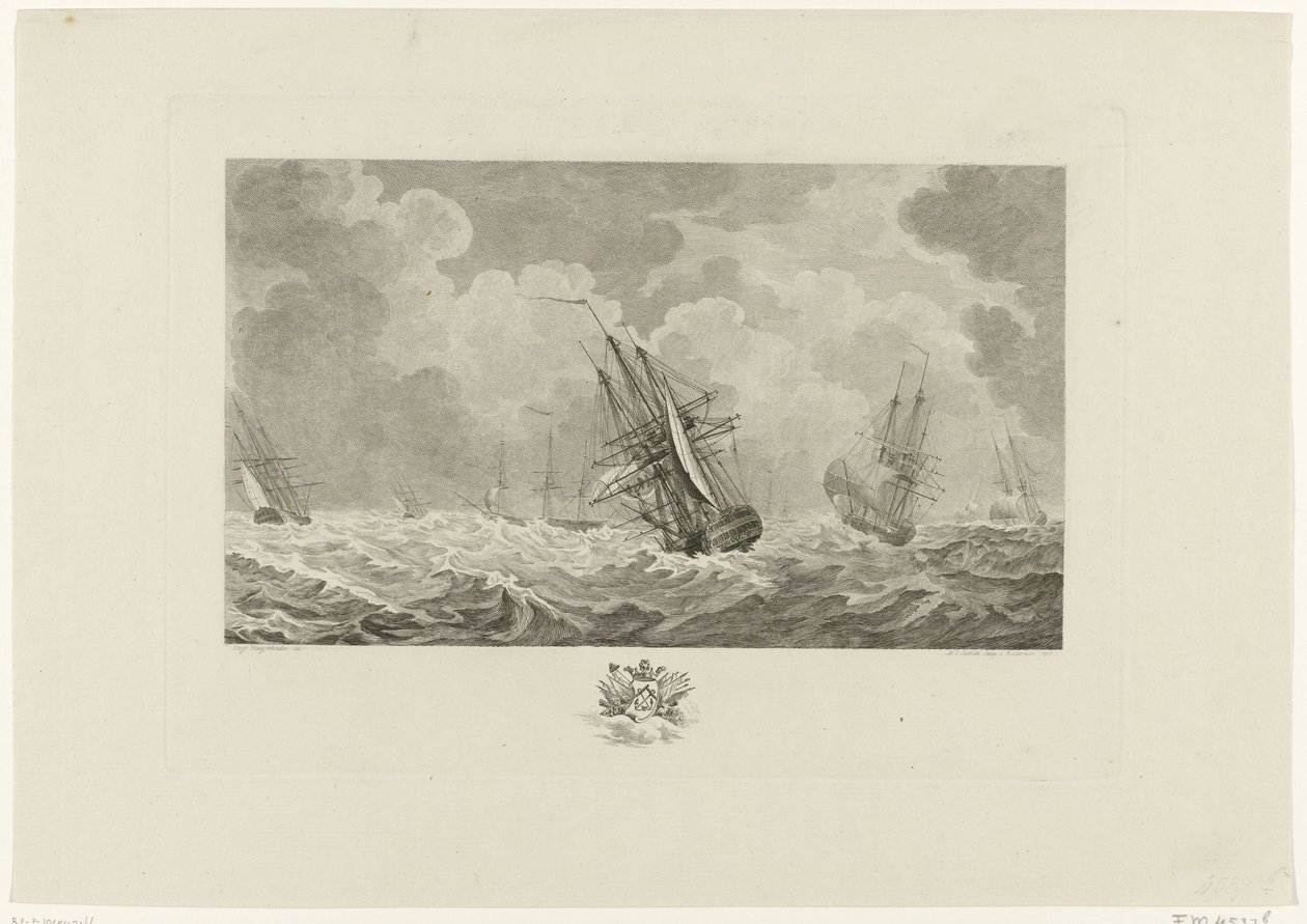 Flotta olandese nella tempesta, 1784 da Mathias de Sallieth