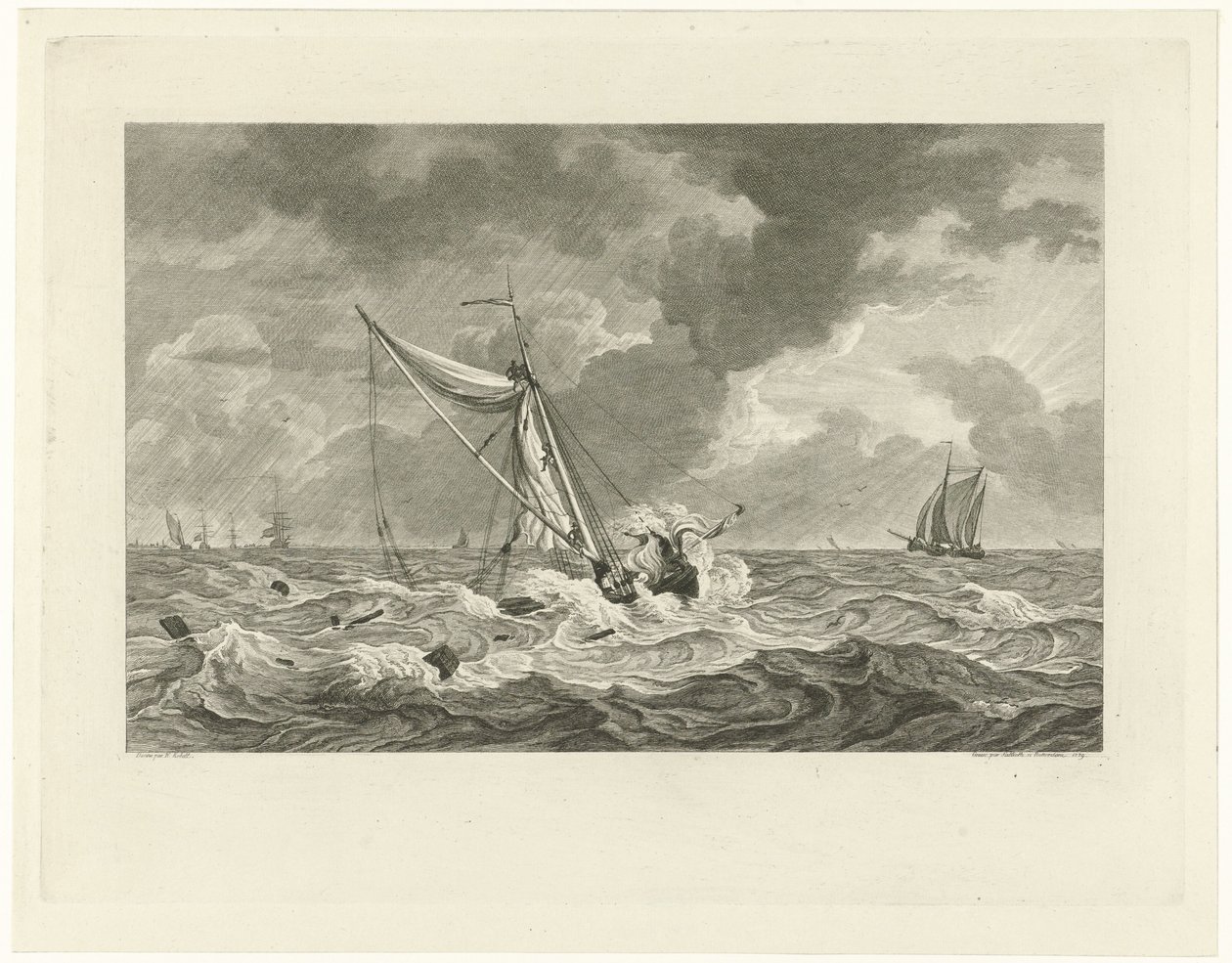 Spiagge della Kaag del capitano Klaas Ringels presso Texel, 1778 da Mathias de Sallieth