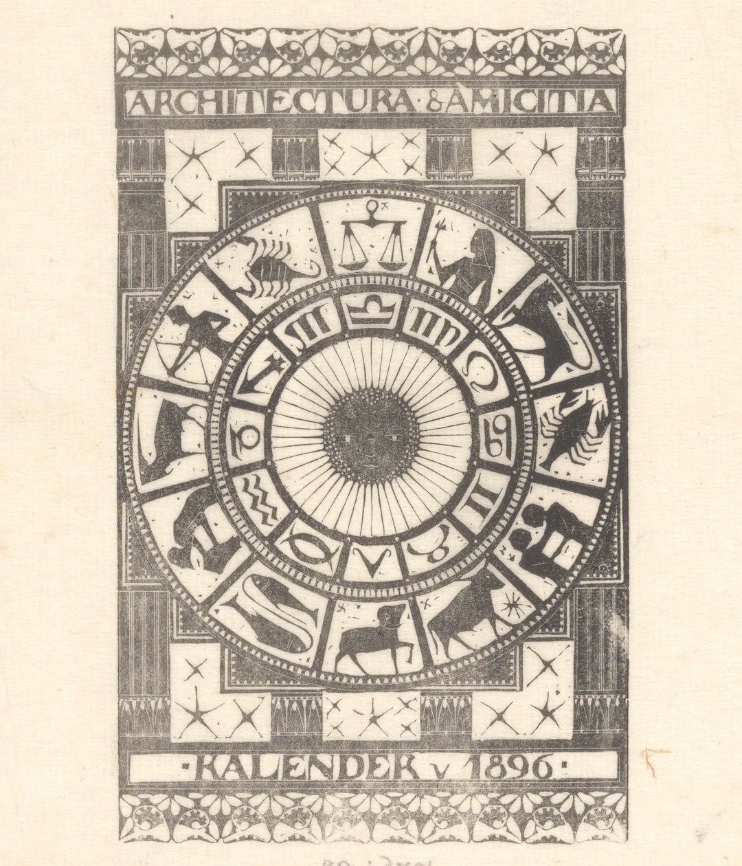 Copertina del calendario 1896 da Mathieu Lauweriks