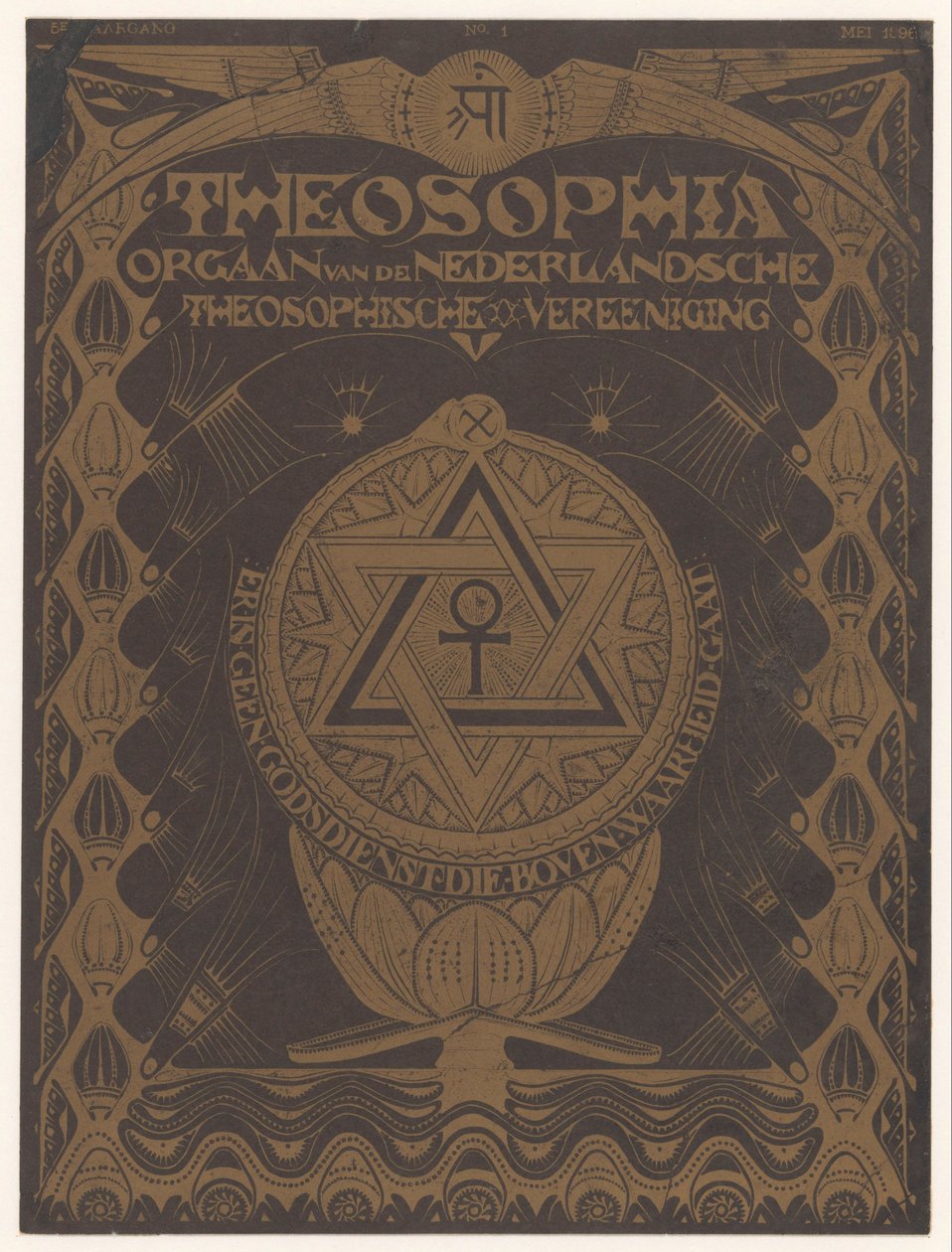 Copertina della rivista Theosophia da Mathieu Lauweriks