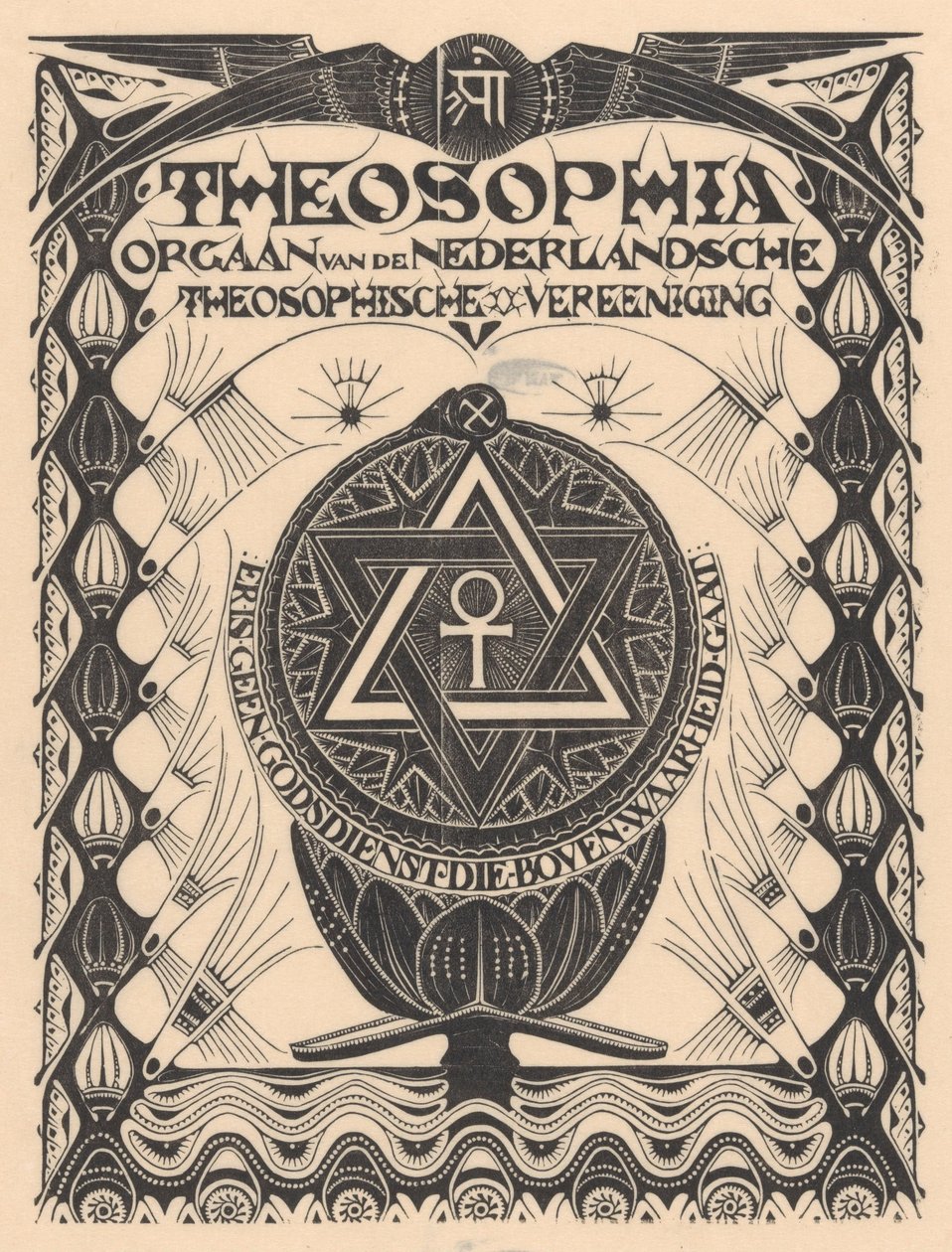 Copertina della rivista Theosophia da Mathieu Lauweriks