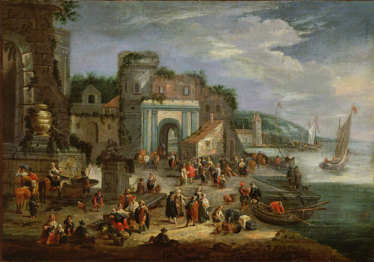 Veduta di un porto mediterraneo da Mathys Schoevaerdts