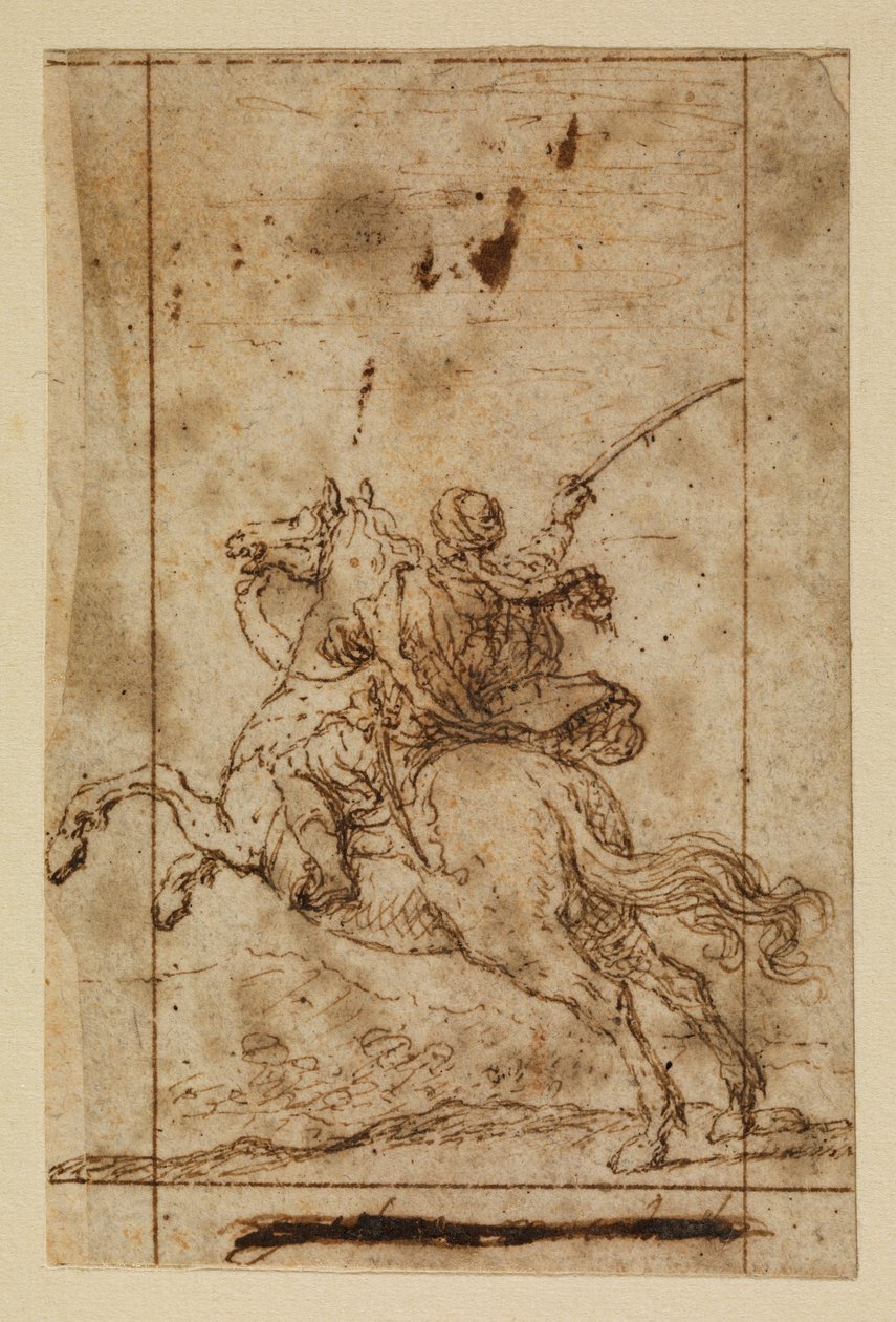 Guerriero a cavallo in abito ottomano da Matias de (attr.to) Torres