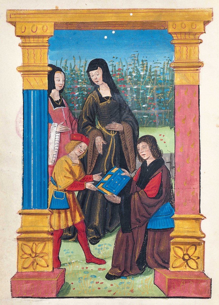 Antoine Vérard presenta il suo libro a François d