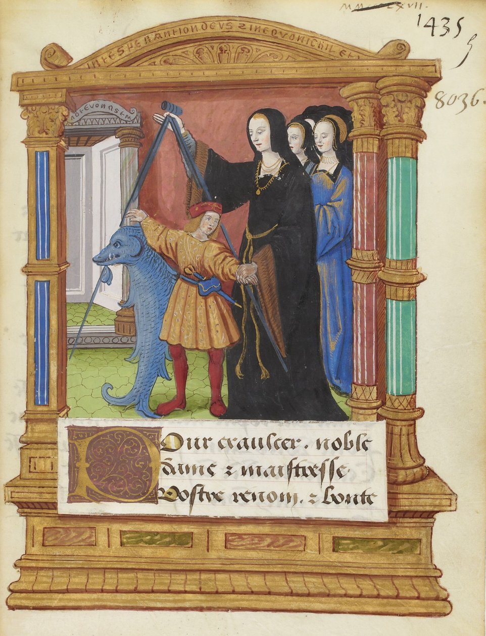 BNF Fr2285 f5r - La bussola a delfino da Maitre de Philippe de Gueldre