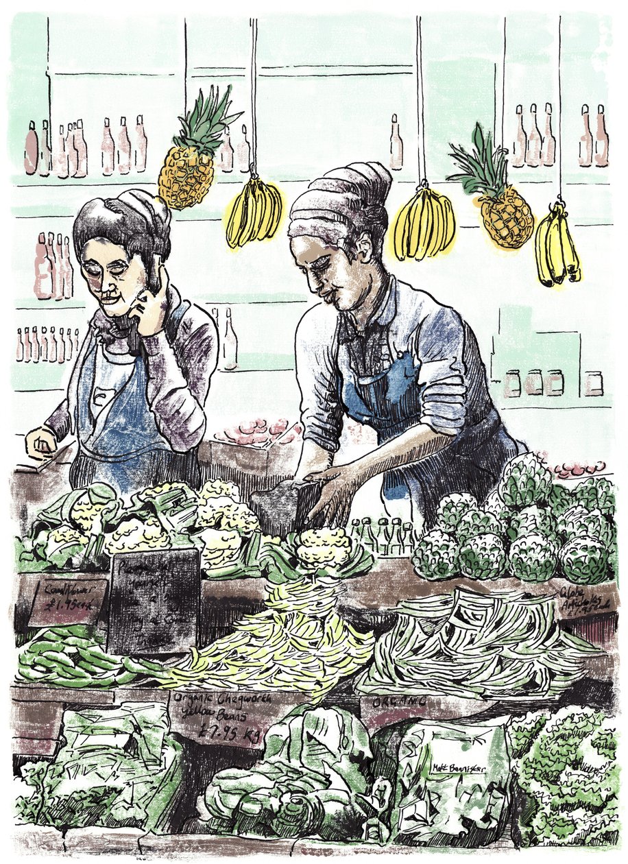Borough Veg 2, 2013 (inchiostro su carta) da Matt Bannister