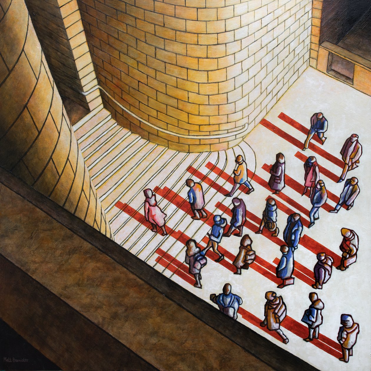 Footfall, 2018 (acrilico su pannello) da Matt Bannister