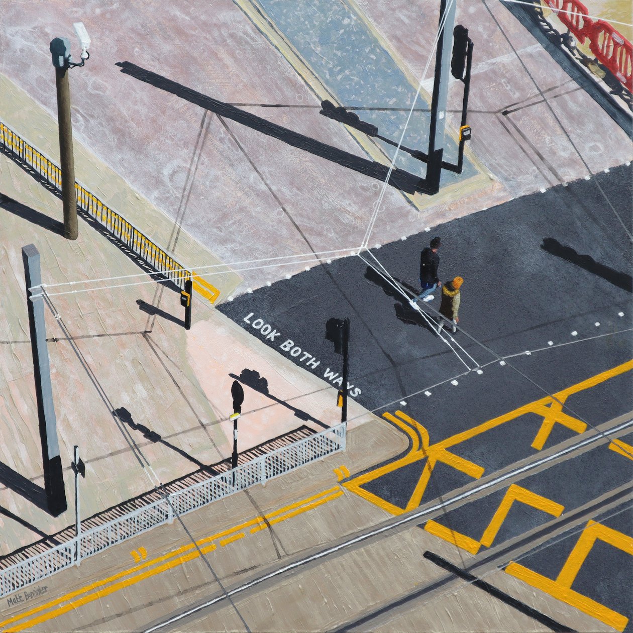 Look Both Ways, 2020 (acrilico su pannello) da Matt Bannister