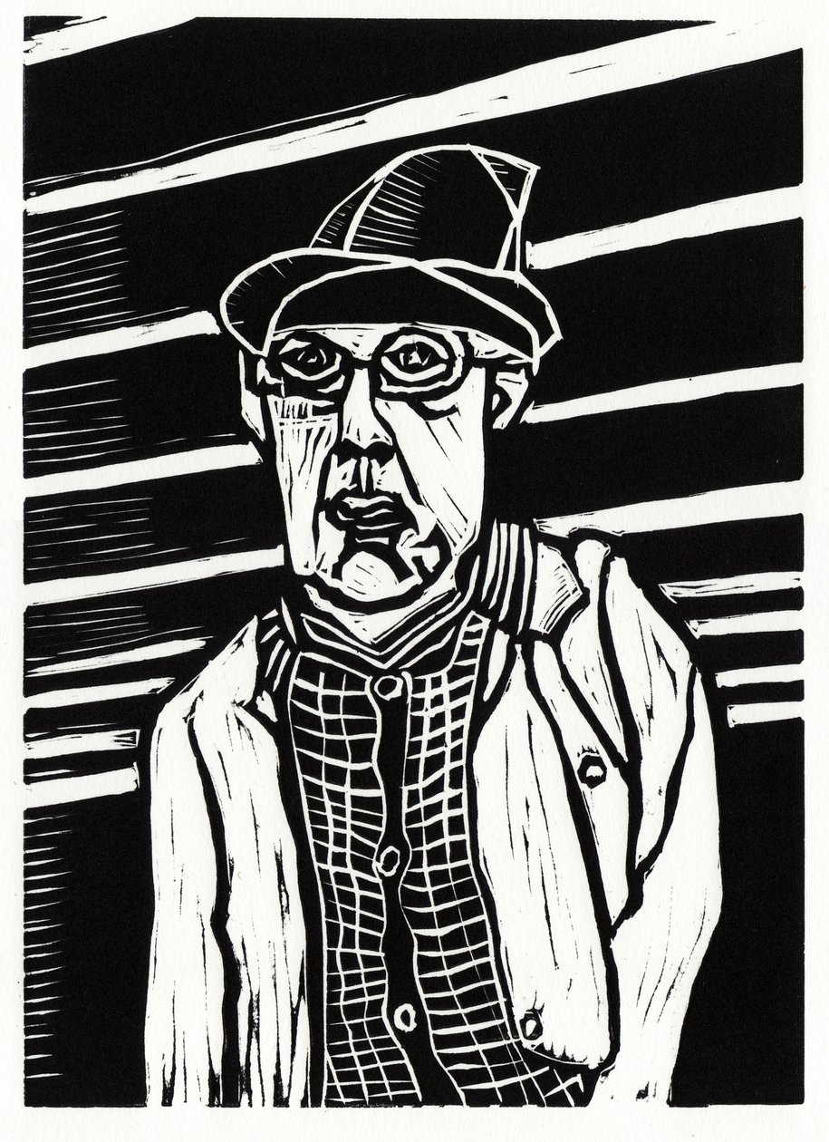 Uomo di Southwark, 2013 (linoleografia) da Matt Bannister