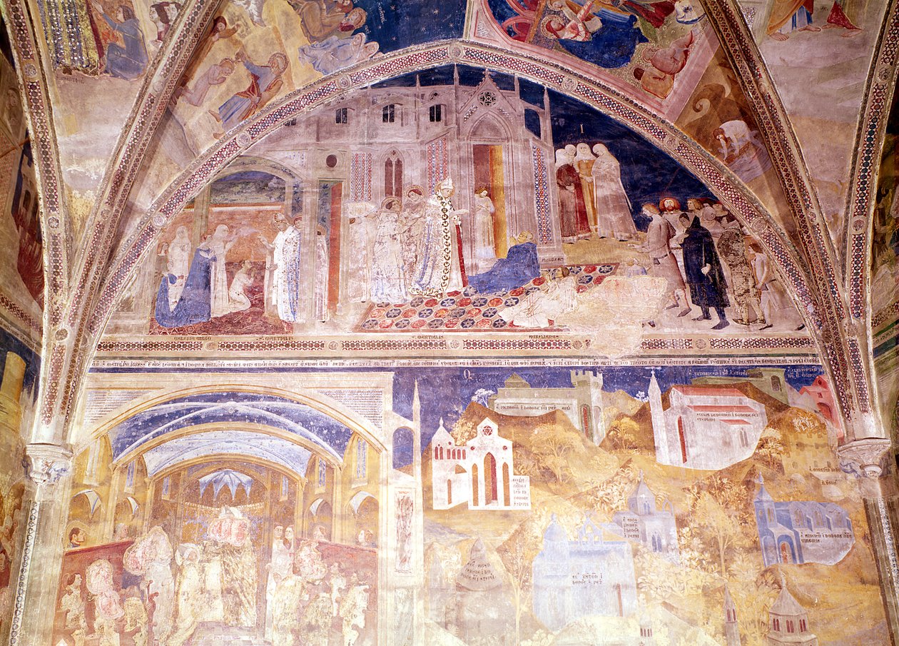 Scene della vita di San Marziale, dalla Cappella del Tinel, 1344-45 da Matteo di Giovanetto da Viterbo