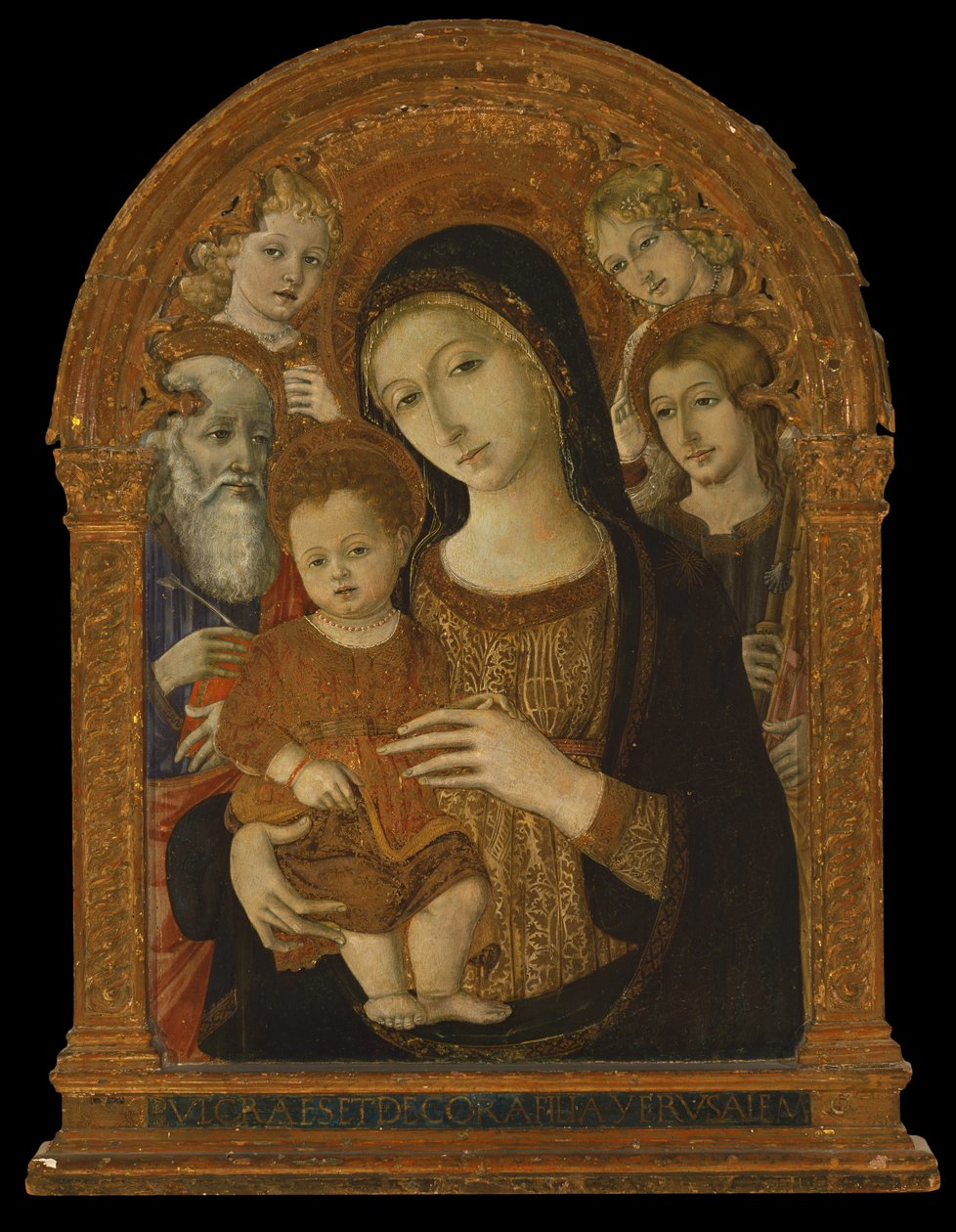 La Vergine e il Bambino tra i Santi Giovanni Evangelista, Giacomo e due Angeli, c.1480-1490 da Matteo di (c.1430 95) Giovanni