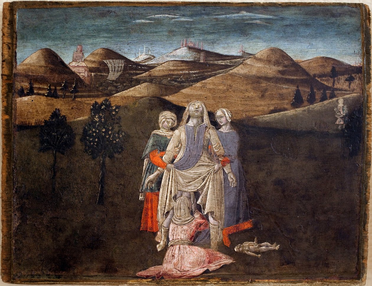 Leggenda di Romolo e Remo: la nascita di Rea Silvia da Matteo di Giovanni di Bartolo