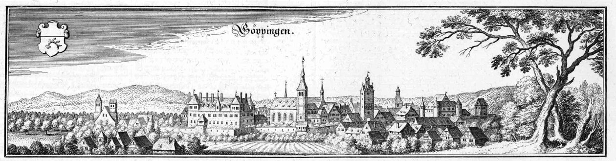 Göppingen - estratto da Topographia Sueviae (Svevia) da Matthaus Merian